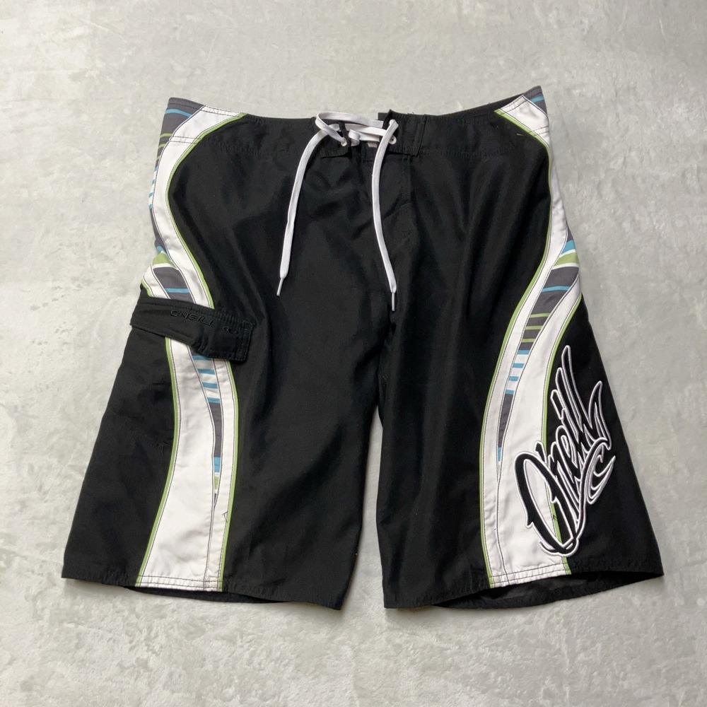Vintage Y2K O'Neill Boardshorts Spellout Script Logo 2000s Surf 34 / Fits 36x11